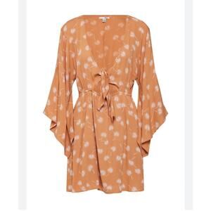 Amuse Society Womens Clementina Dress Gold‎ Daisy Cottagecore Bohemian Sz M